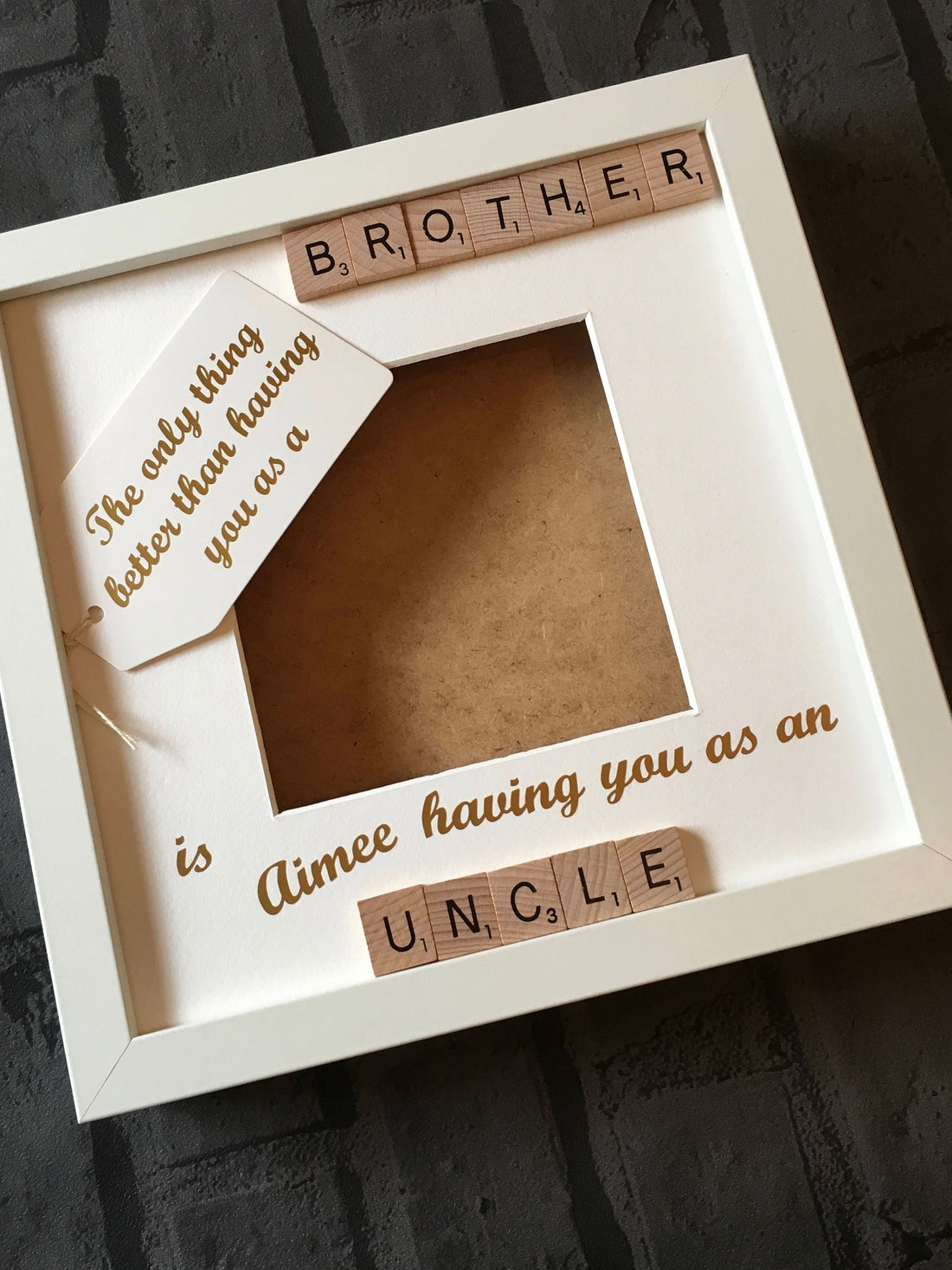 Uncle Brother Scrabble Art Photo Frame - The only thing better... - perfect gift from Nieces or Nephews