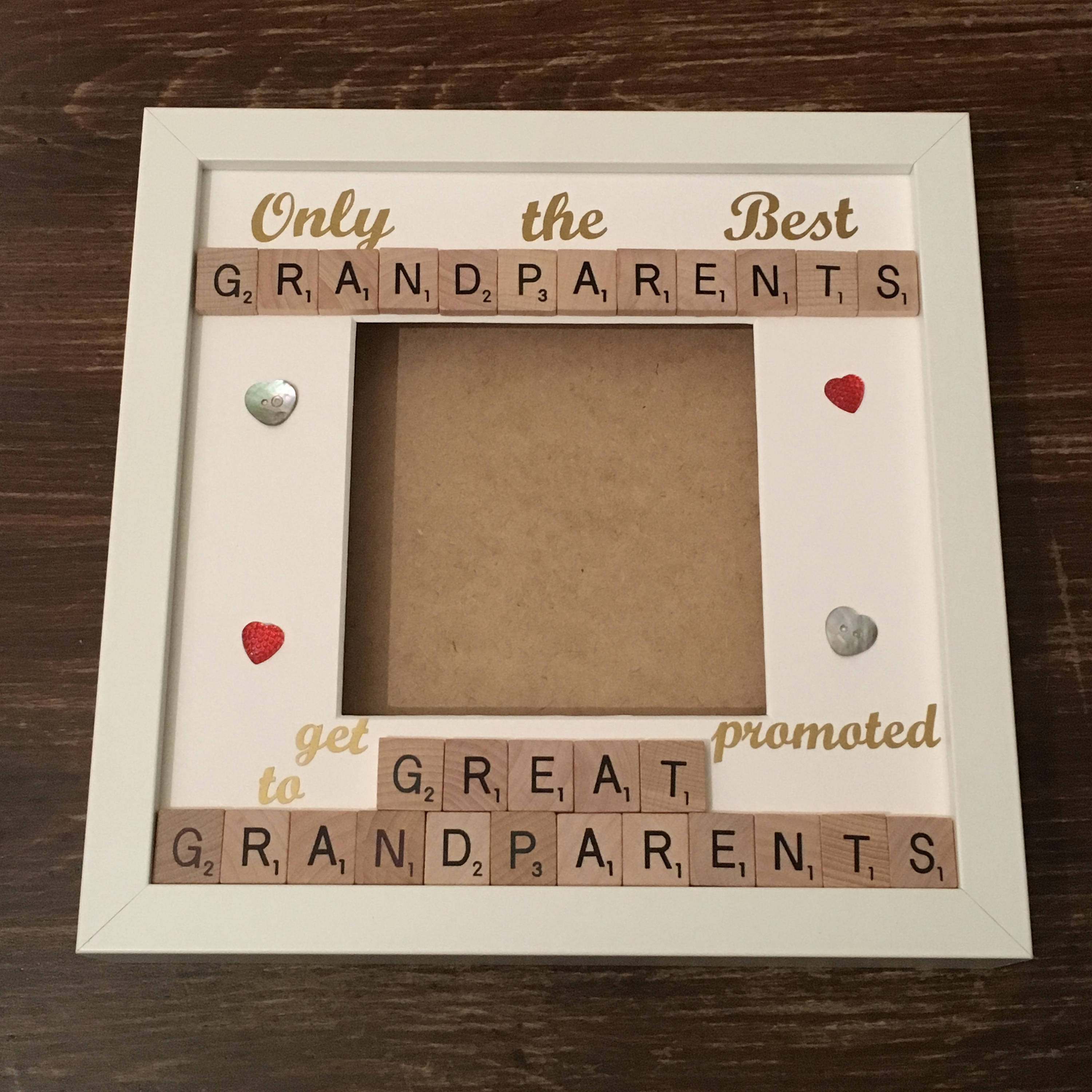 Grandparent to Great Grandparent Letter Tile Photo Frame | Grandparent Gift