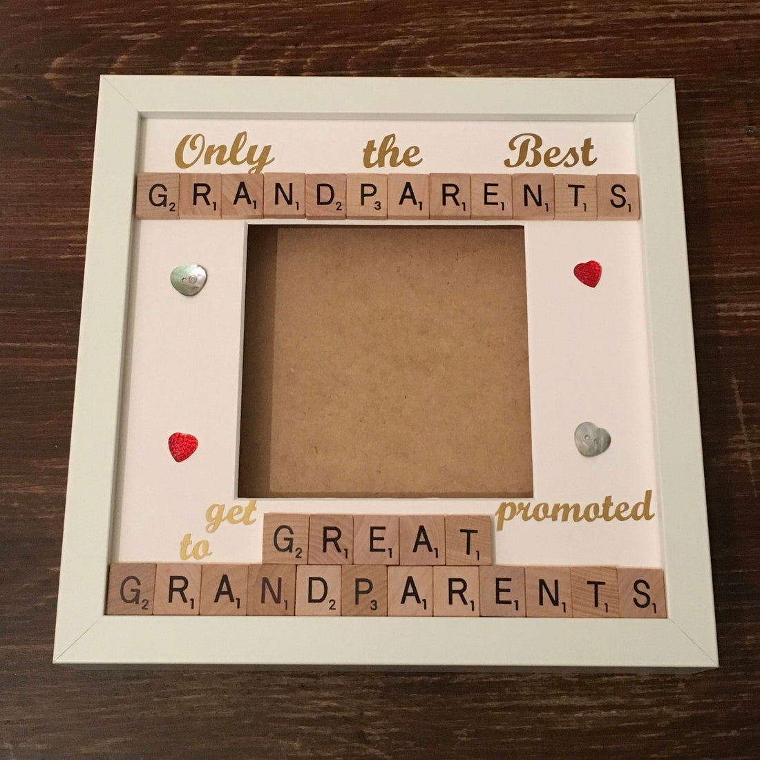 Grandparent to Great Grandparent Letter Tile Photo Frame | Grandparent Gift