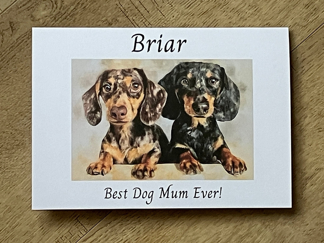 Dachshund Mum Mother's Day Card | Watercolour Style | Personalised