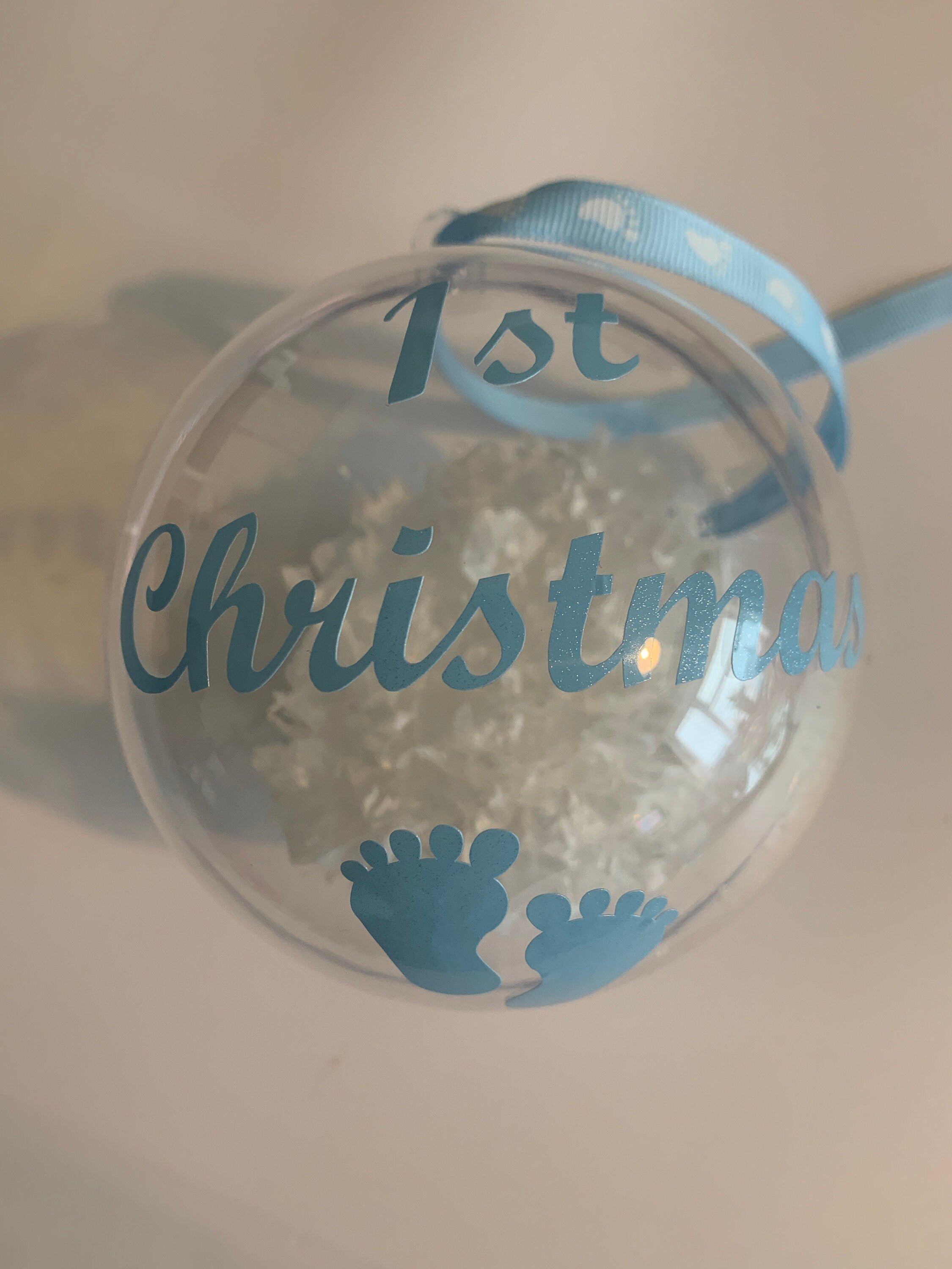 Baby's First Christmas Bauble | Filled Acrylic Christmas Decoration | Personalised