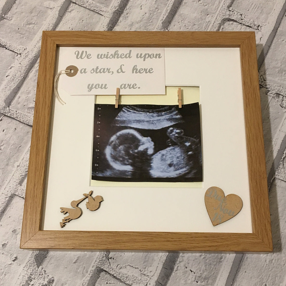 We Made a Wish Baby Scan Photo Frame - Personalised with Due Date