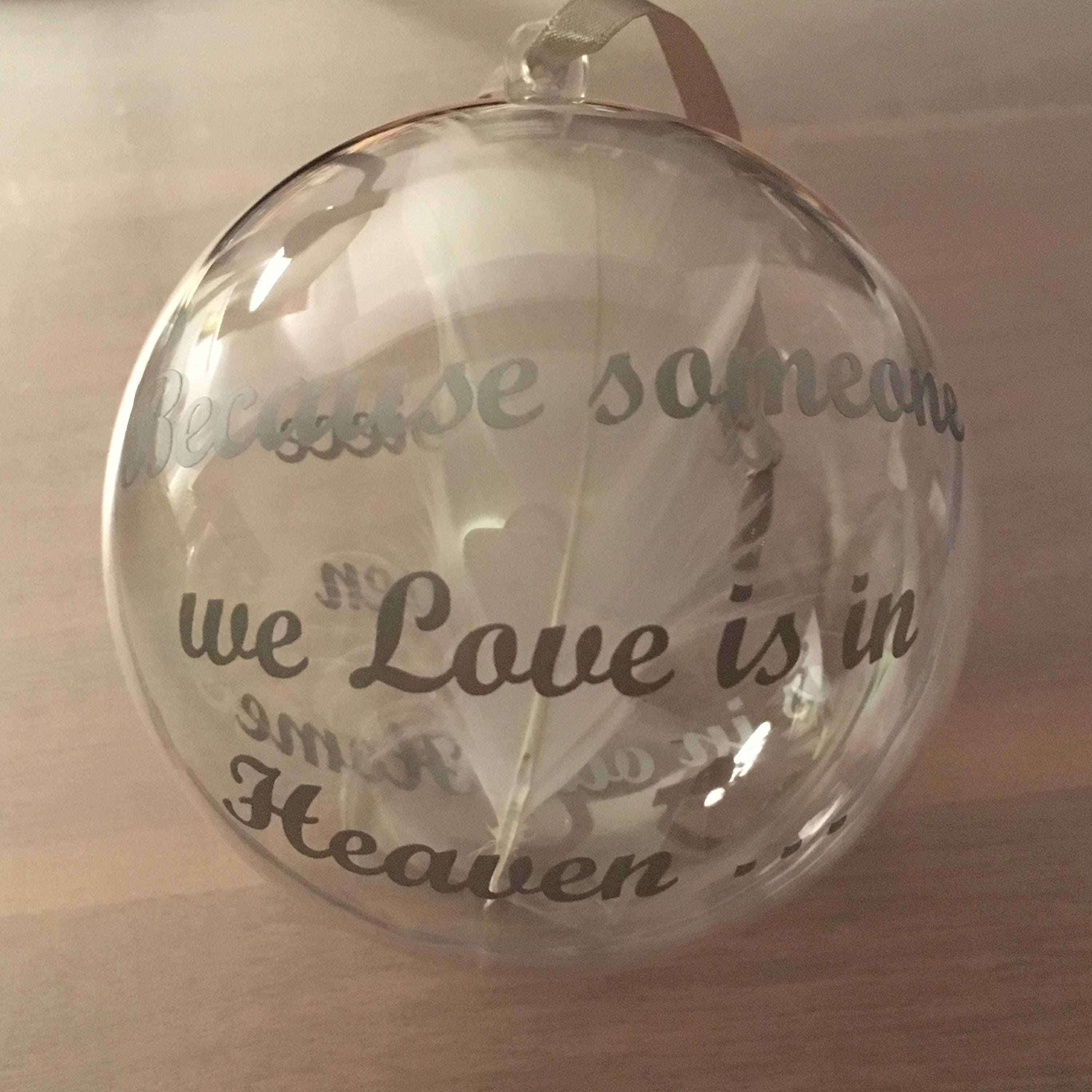 Someone In Heaven Memory Bauble - Remembrance Christmas Tree Decoration