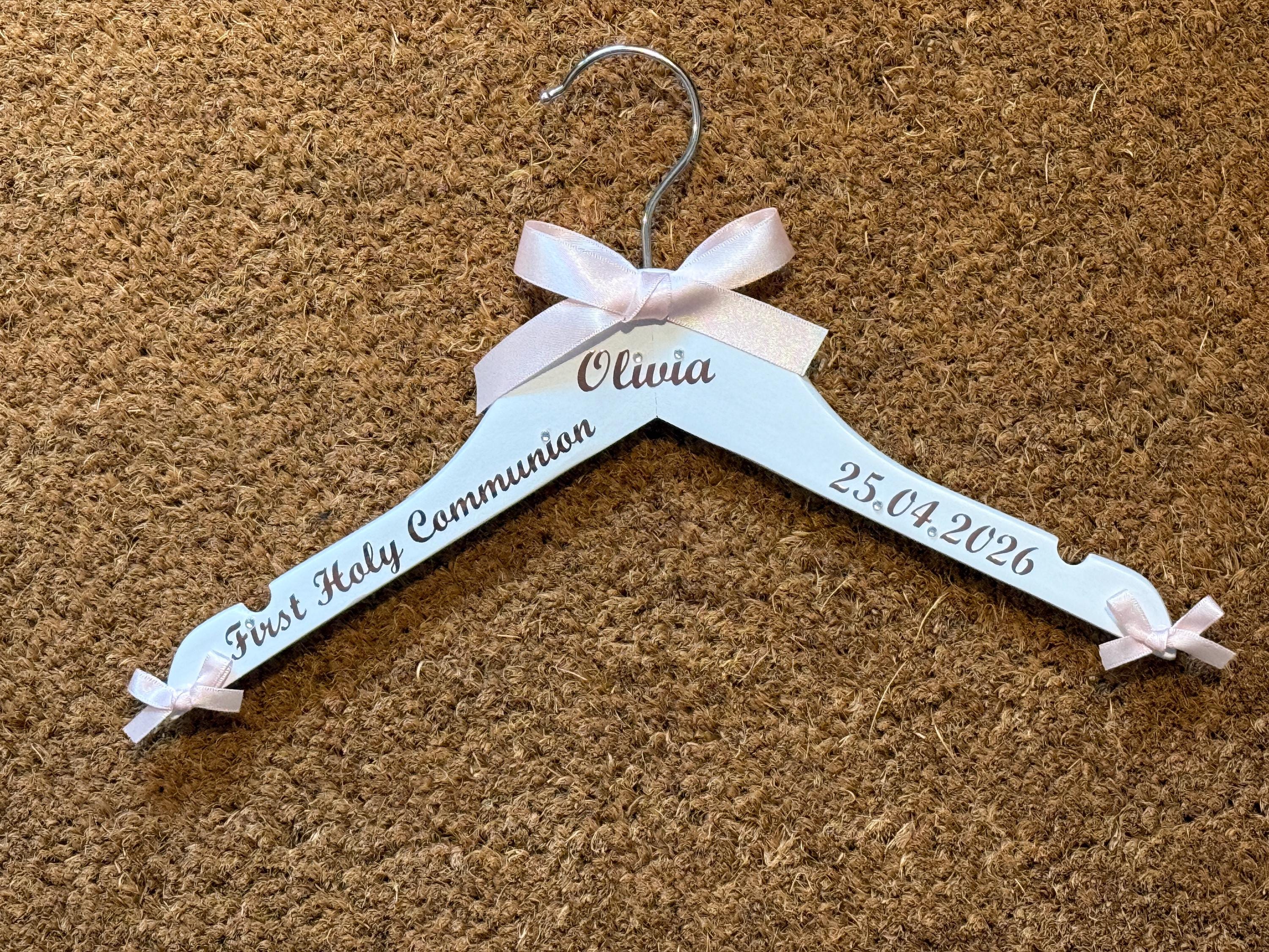 First Holy Communion Hanger, personalised | Custom Outfit Hanger | Childs Name & Date | Keepsake Gift