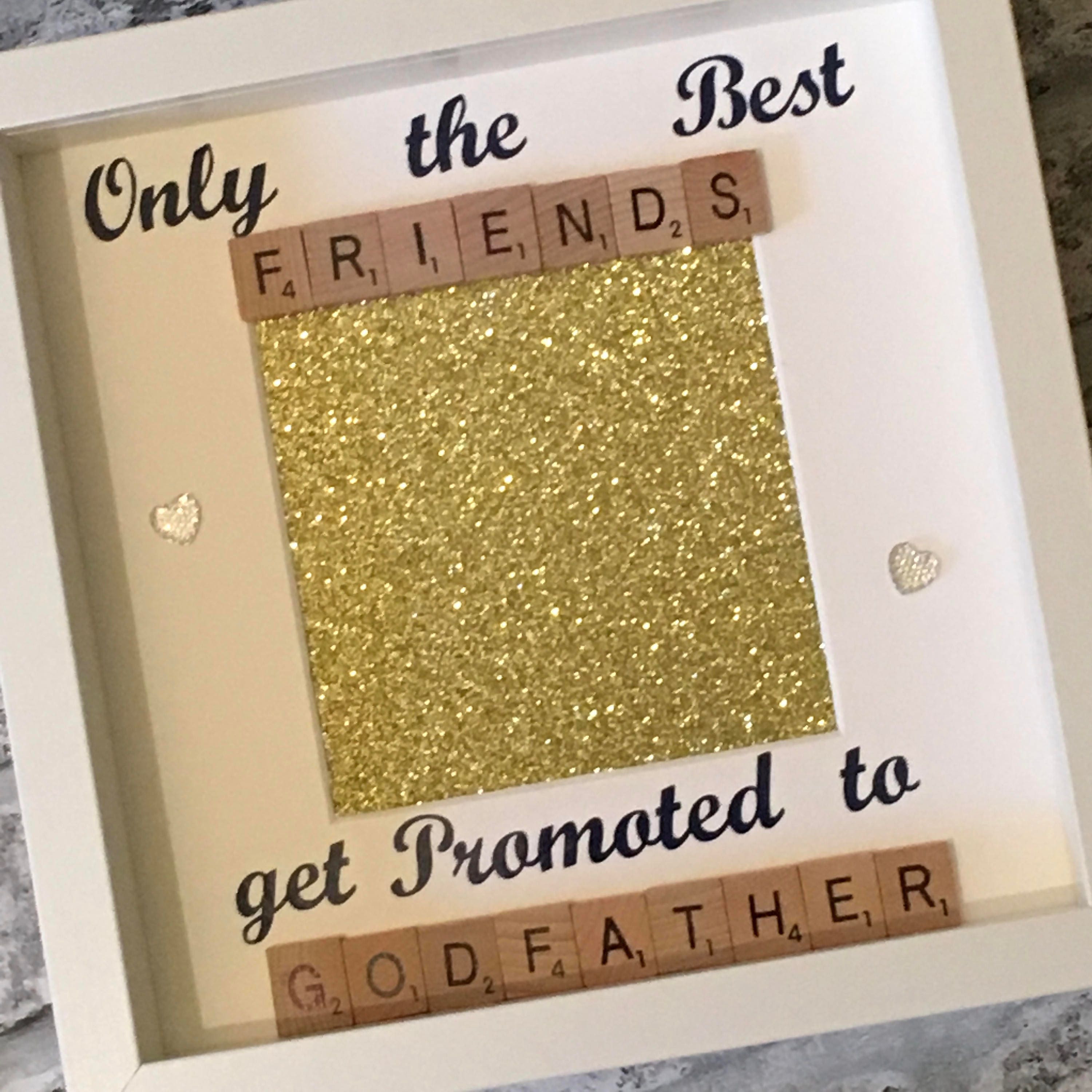 Only the Best Friends get promoted to Godfather - Letter Tile Photo Frame