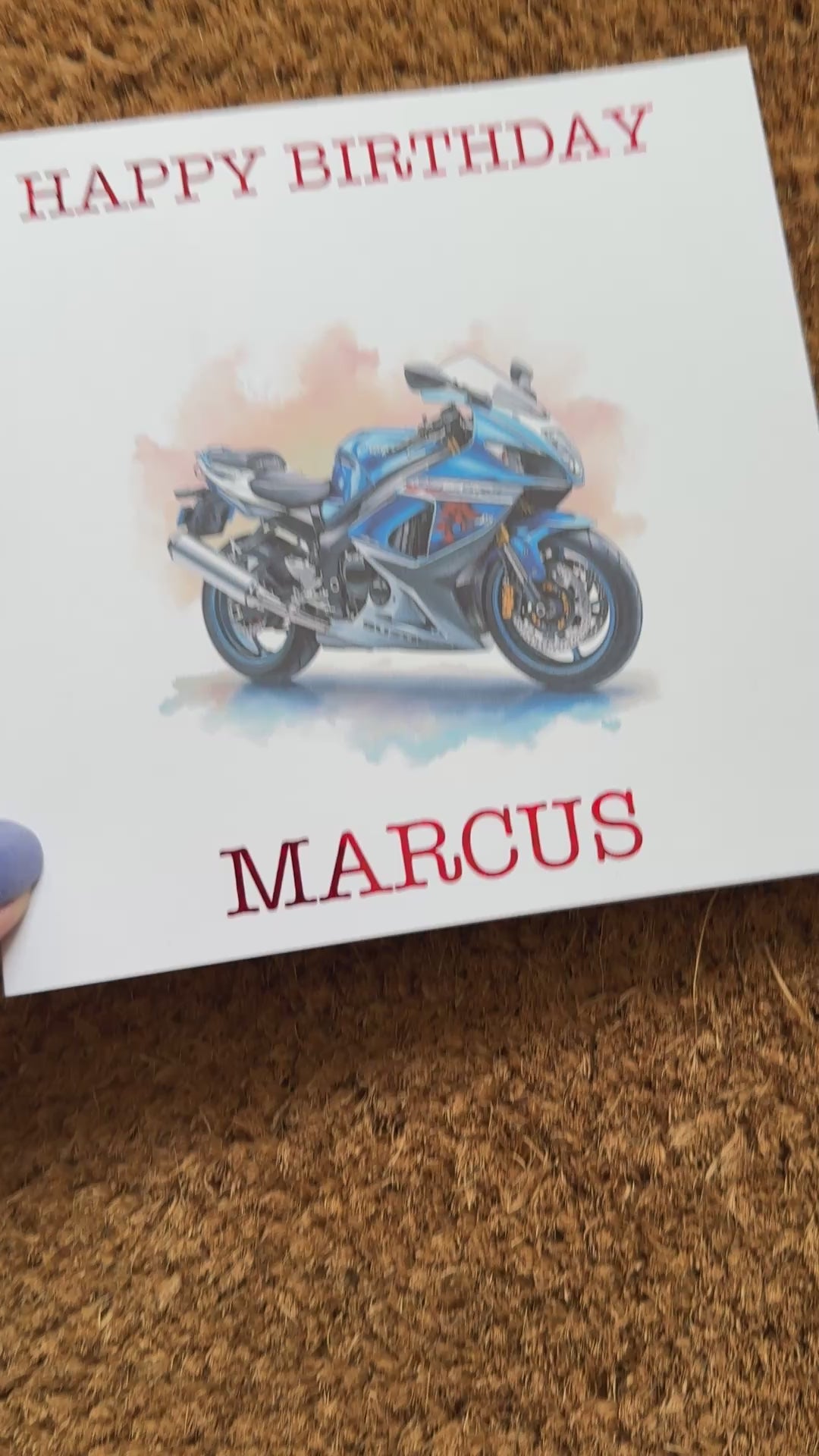 Suzuki GSXR 1000 k5 Watercolour Style Card | Personal Foil Message | 6x6 Biker Card