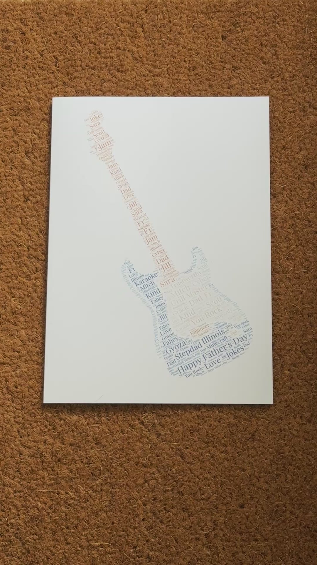 Father's Day Word Art Card - Customised with you choice of shape, words and colours.