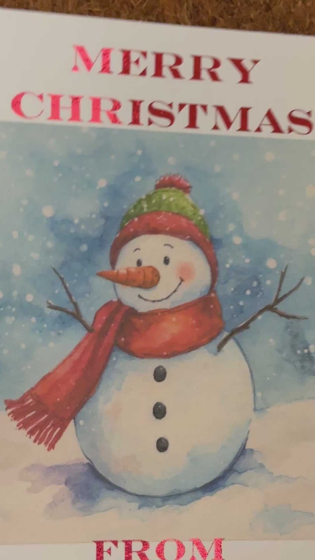 Personalised Christmas Card | Foiled Snowman, Robin or Christmas Tree | Family Name Cards