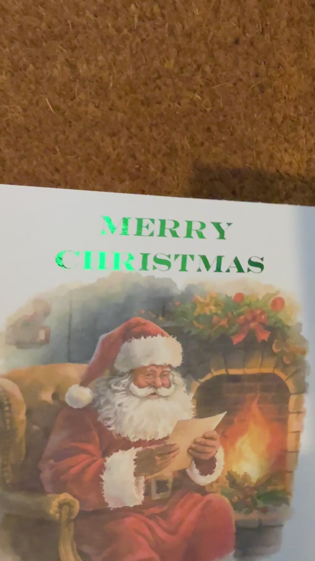 Personalised Father Christmas Card | Foiled Santa Christmas Card for Kids | Childs Card