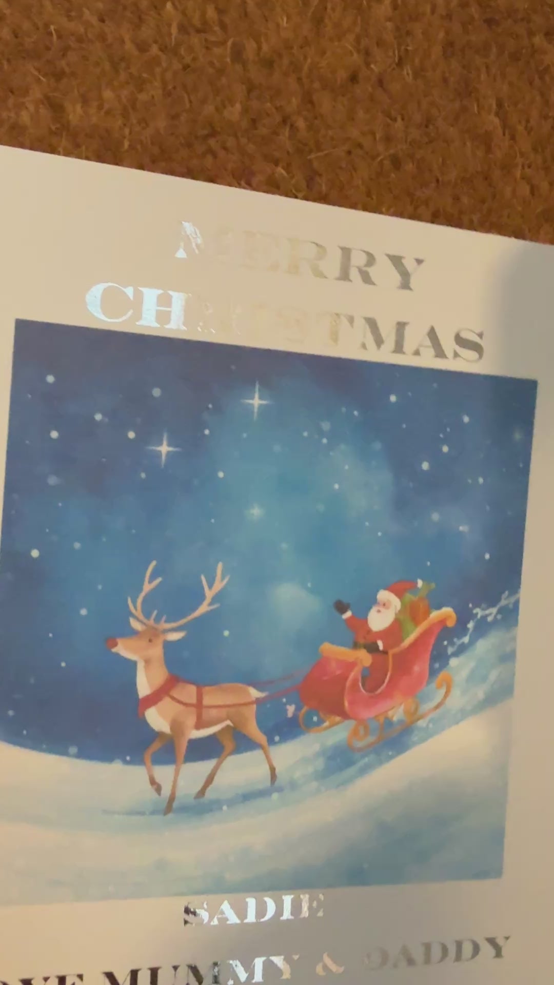 Personalised Father Christmas Card | Foiled Santa Christmas Card for Kids | Childs Card
