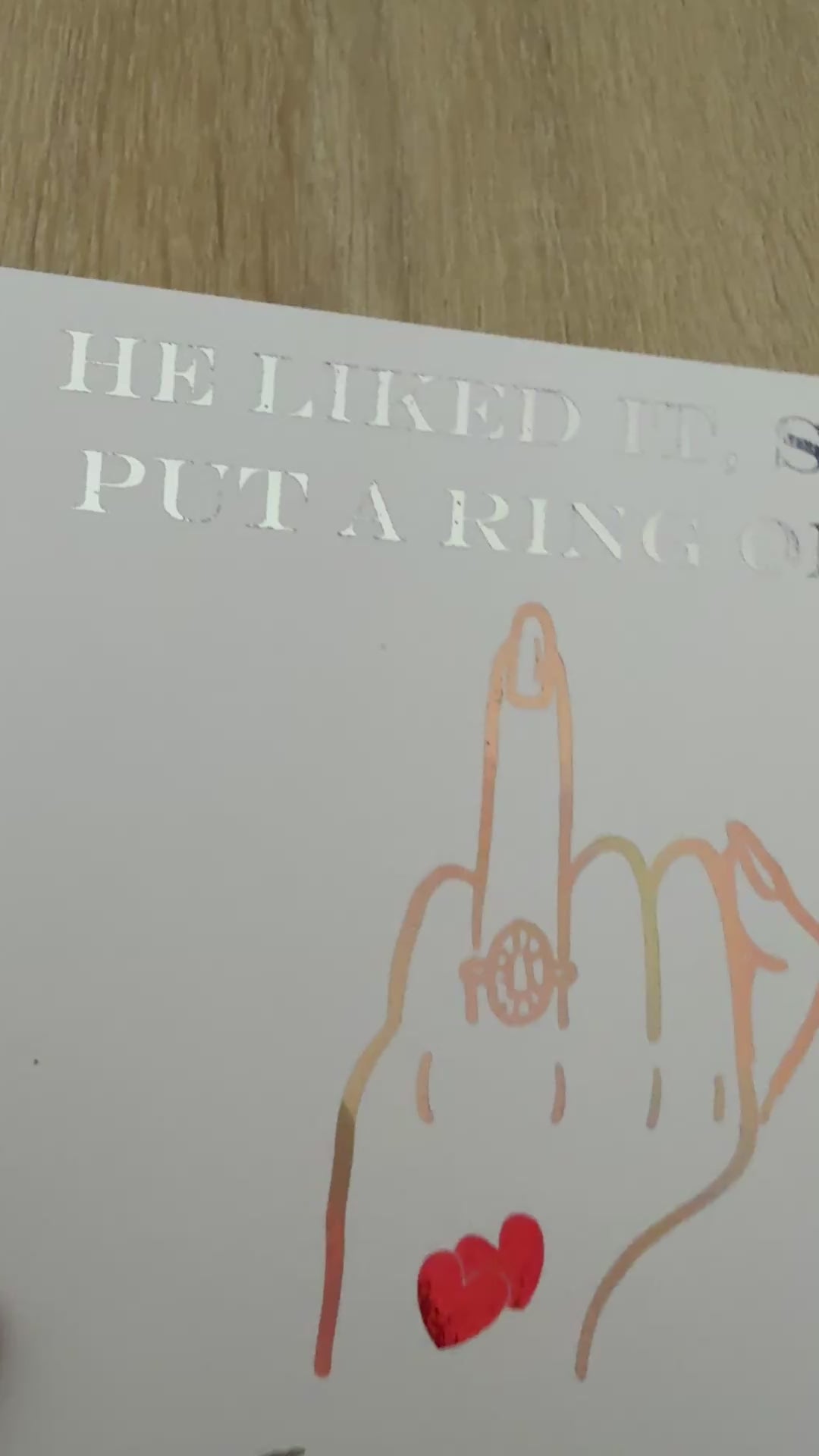 Personalised Engagement Card – Funny Put a Ring on It Foiled Card