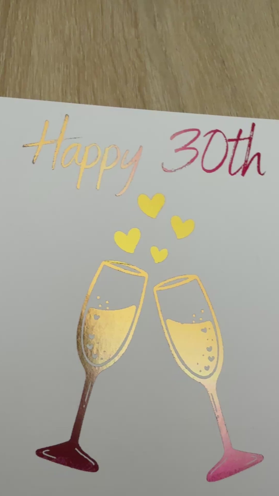 30th Birthday Card | Personalised Foiled Champagne Design