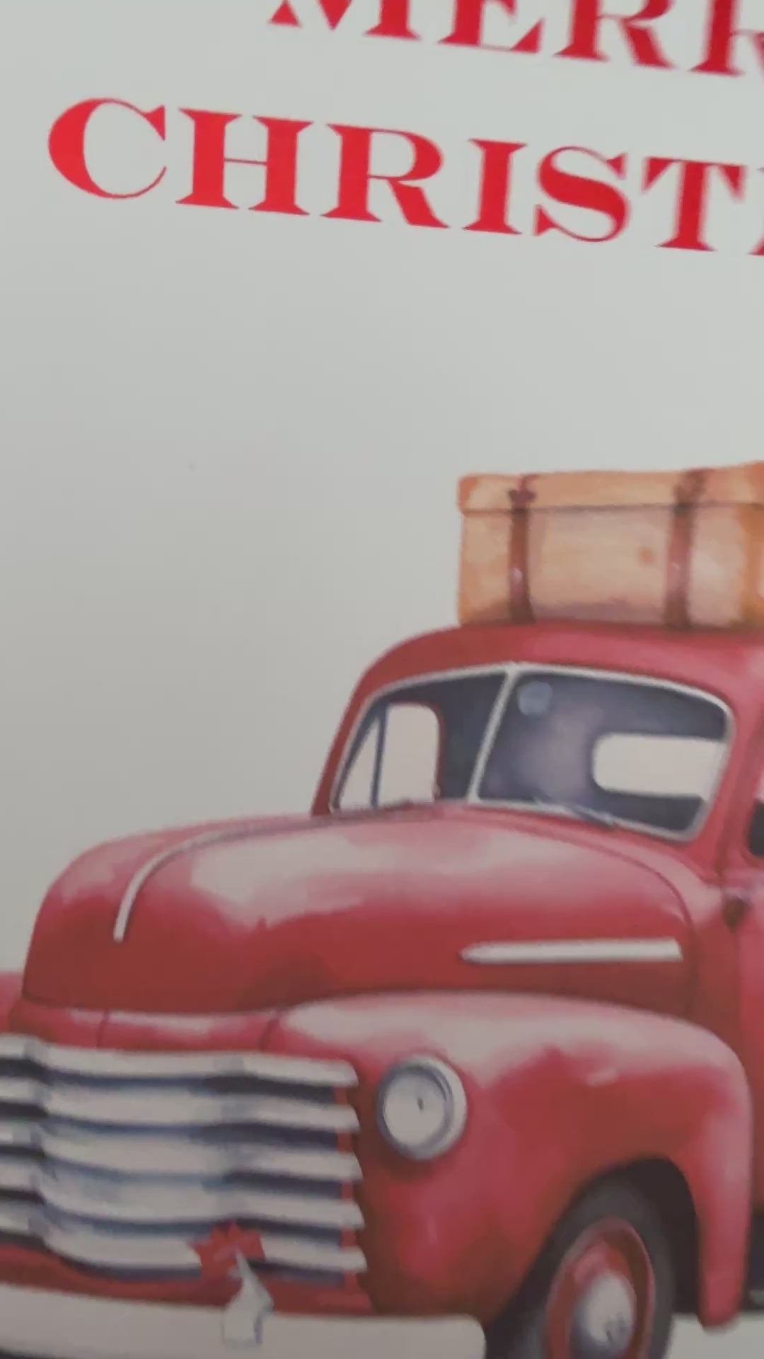 Personalised Vintage Red Truck Christmas Card | Custom Names