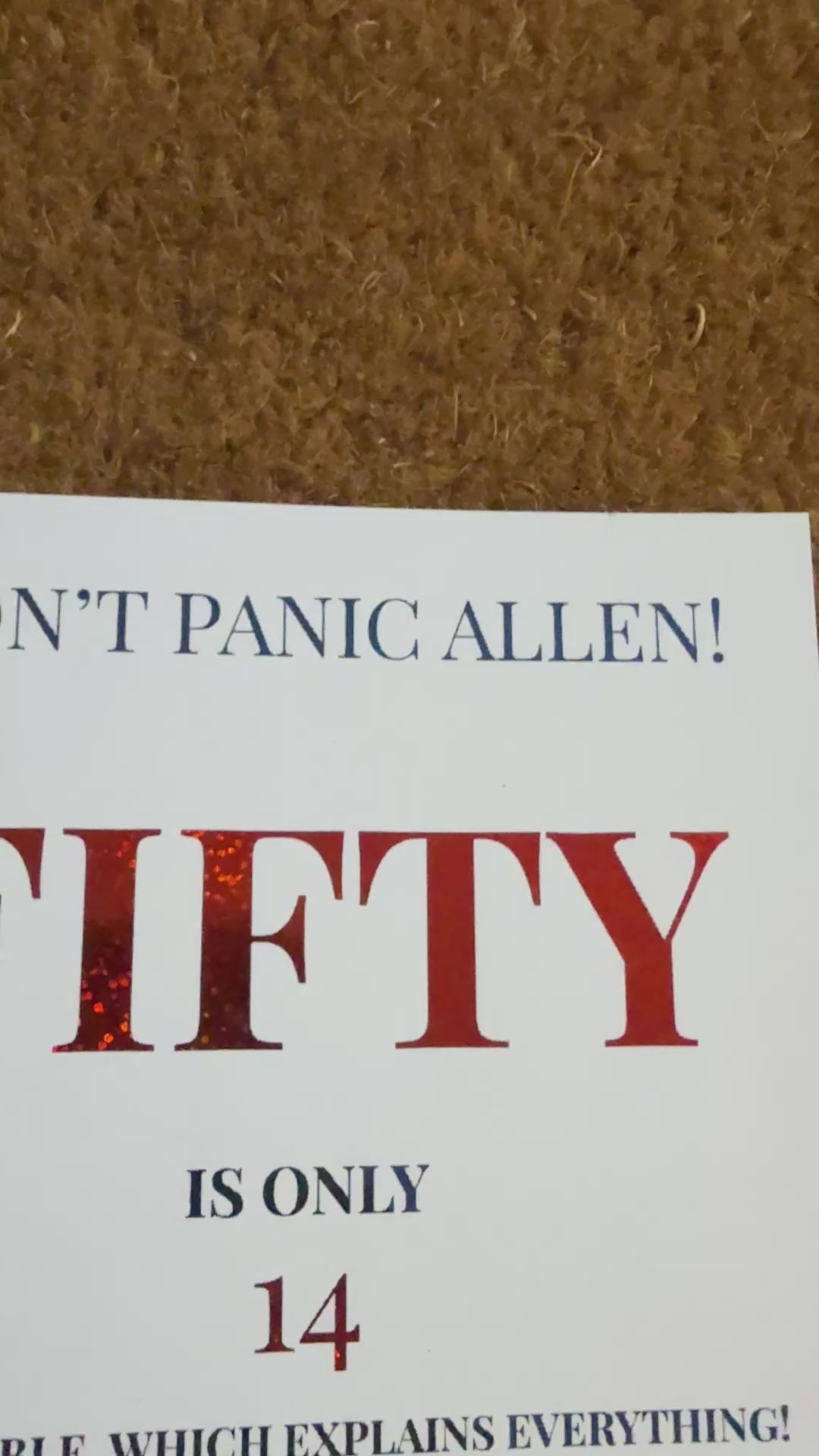 Funny Age Don't Panic Birthday Card | Scrabble Birthday Card | Personalised Age Birthday Card | Milestone Birthday | Comical Card for Him or Her