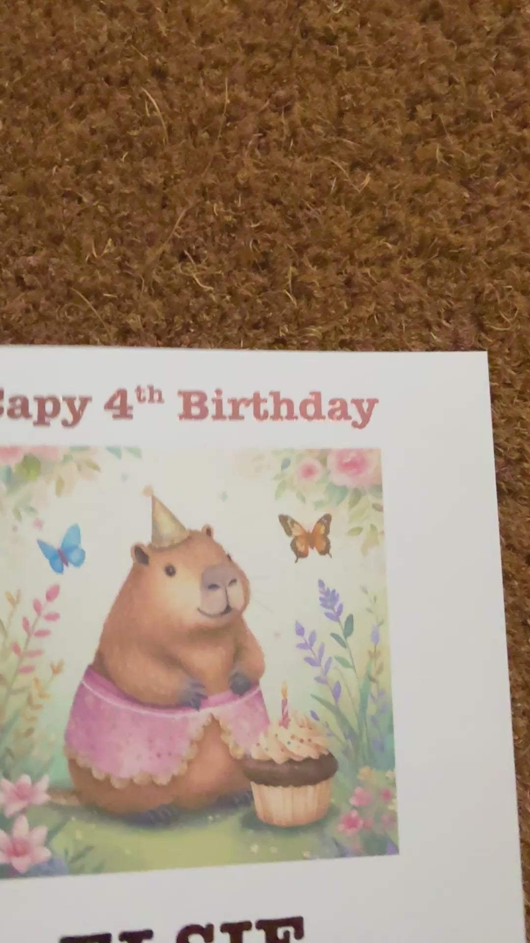 Capy Birthday Capybara Card | Watercolour Style Capybara with optional age | Personalised Foiled Message